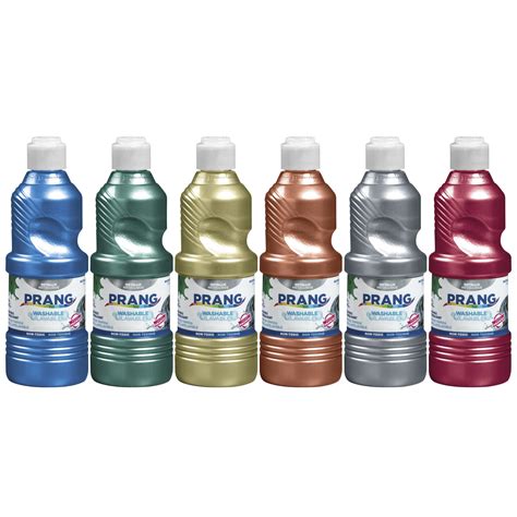 Prang Ready To Use Washable Tempera Paint Set Assorted Metallic Colors