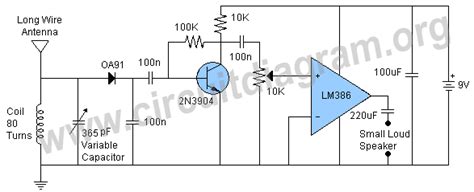 Crystal Radio With Amplifier Circuit Diagram