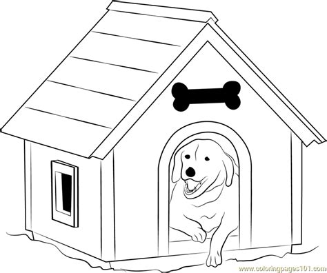 Dog House With Window Coloring Page Free Dog House Coloring Pages