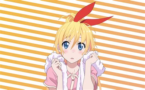 Anime Anime Girls Blonde Long Hair Nisekoi Kirisaki Chitoge Blue Eyes Hair Ornament Ribbon