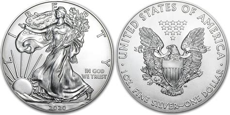 Usa 1 Dollar 2020 Us Mint American Silver Silber Eagle 1 Oz Silbermünze