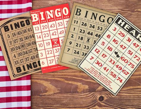 Vintage Bingo Cards Digital Collage Ephemera Instant Etsy