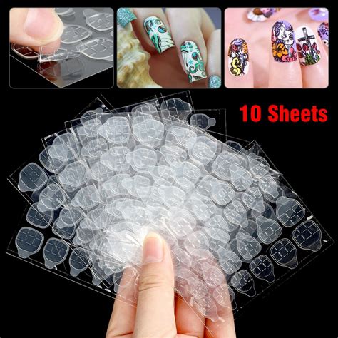 Tsv 240pcs Nail Adhesive Tabs Double Side Nail Adhesive Glue Stickers