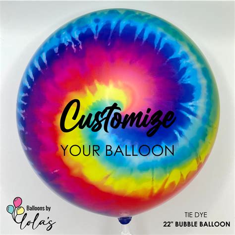 Diy Tie Dye Personalized Custom Balloon Bubble 22 Tie Etsy In 2021