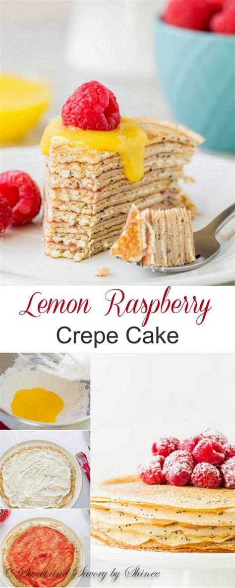 Lemon Raspberry Crepe Cake ~sweet And Savory By Shinee