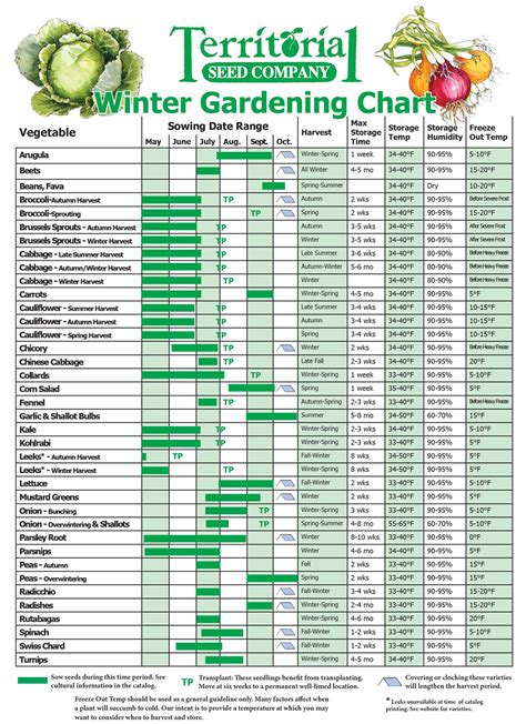 Winter Growing Chart Territorial Seed Fall Garden Vegetables