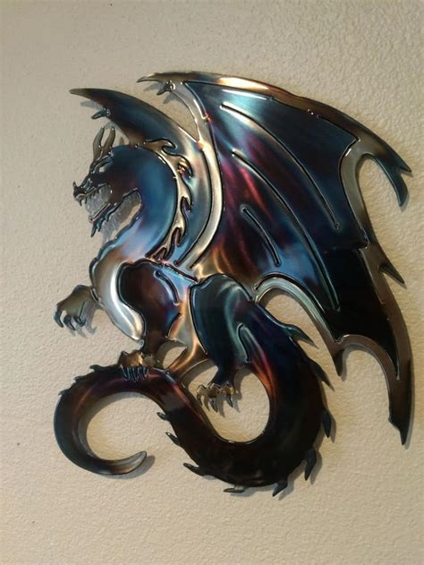 Dragon Metal Wall Art Etsy