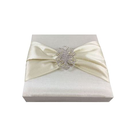Luxury Boxed Invitation Creation In Ivory Featuring Crystal