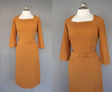 1960s Vintage Wiggle Dress Golden Hour Size By Anatomyvintage