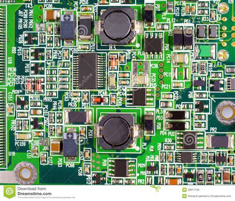 Pcb With Electronic Components Stock Image Image Of Motherboard