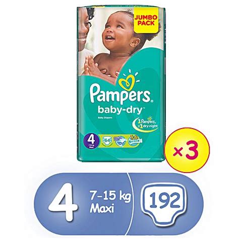 Pampers Baby Dry Diapers Size 4 Jumbo Pack X 3 Total