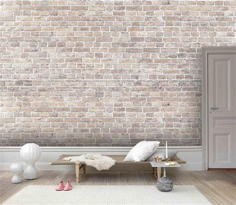3d Realistic Light Colored Stone Brick Texture Wallpaper Etsy Grey