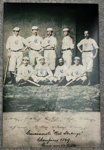 1869 Cincinnati Reds Red Stockings Team Picture Baseball 12x18