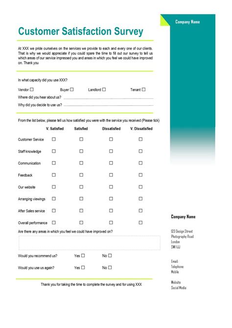 Customer Satisfaction Survey Form Piers Robertson