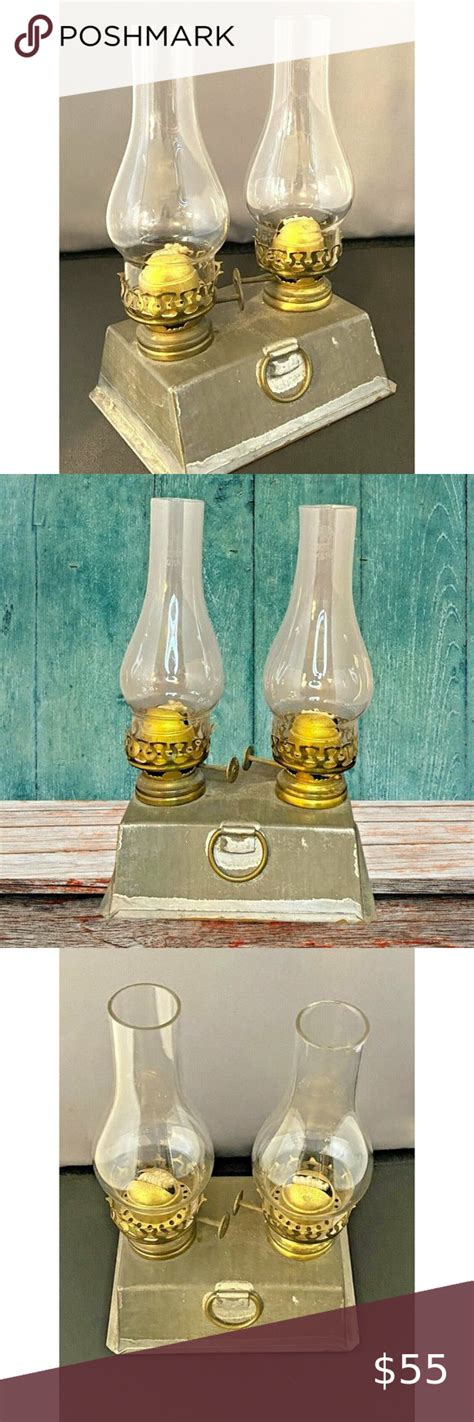 Vintage Stellar Double Mini Oil Lamps 2 Brass On P Mini Oil Lamp Oil