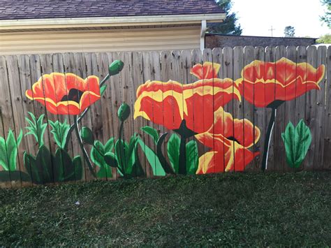 Had To Decorate The Boring Fence Fence Art Garden Mural Fence Paint