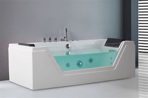 Whirlpool Badewanne Freistehend Mit Glas LED Licht Wasserfall Glasfront