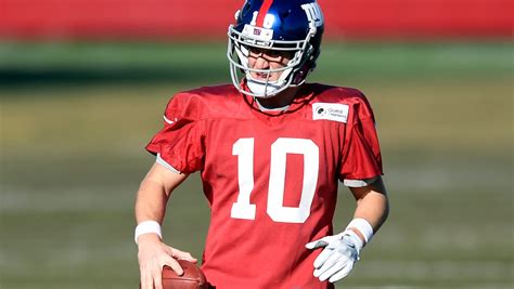 Eli Manning Hits Practice Field As Giants Backup Quarterback