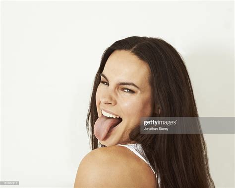 Headshot Of Girl Sticking Out Her Tounge Photo Getty Images