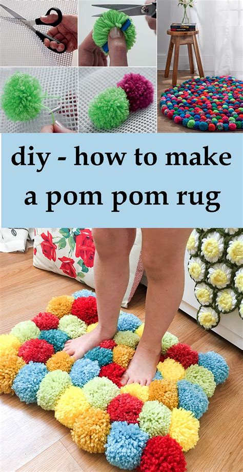 Diy How To Make A Pom Pom Rug Pompons Machen Pom Pom Handwerk Diy