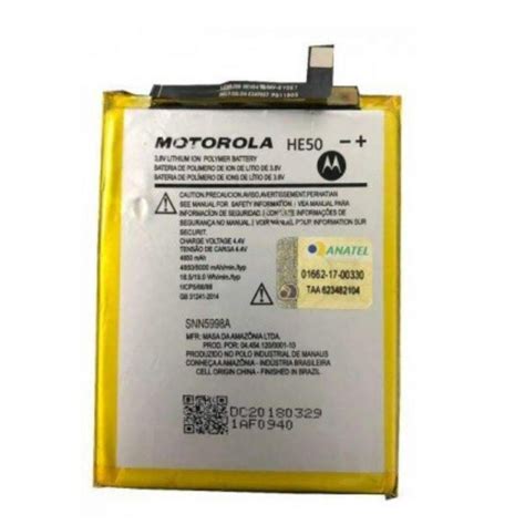 Bateria Premium Motorola Moto E4 Plus 4850mah He50 Original Em Promoção