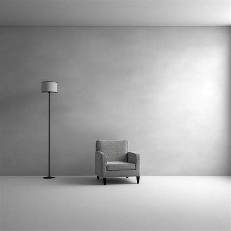 Premium Ai Image Empty Room With Chair And Lamp