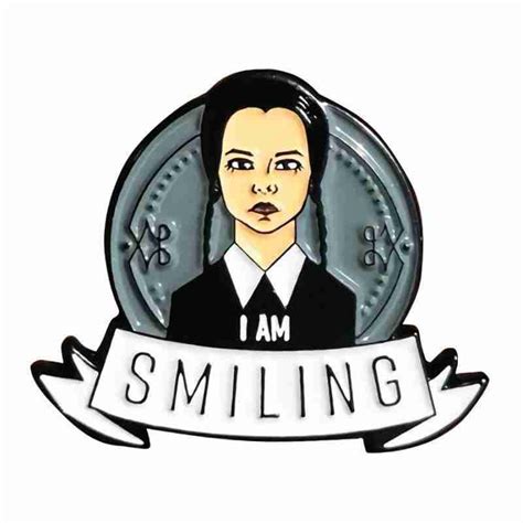 Wednesday Addams I Am Smiling Enamel Pin Distinct Pins