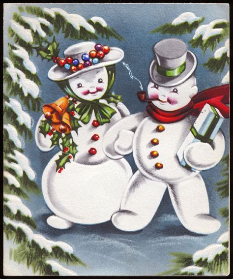 1000 Images About Vintage Snowmen On Pinterest Snow Greeting Card