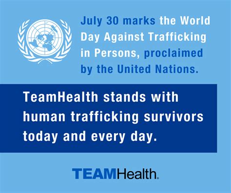 United Nations World Day Against Trafficking In Persons Teamhealth