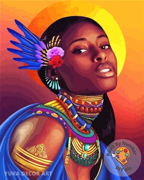 African Woman Paint By Number Kit For Adults Diy Beginners Etsy