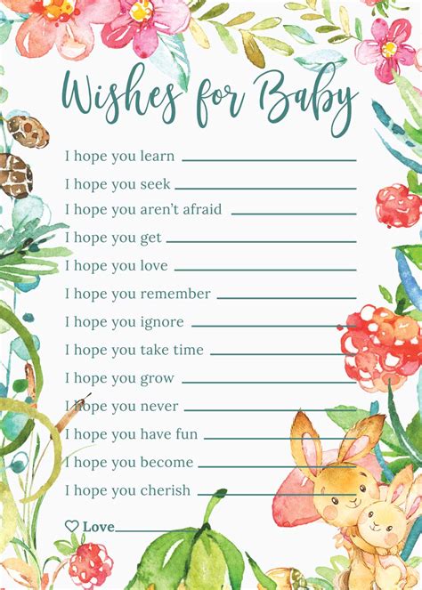 Baby Shower Wishes For Baby Card Baby Shower Easy