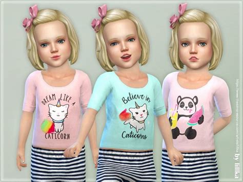 The Sims Resource Comfy Shirt For Toddler Girls By Lillka Sims 4