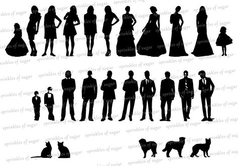 Wedding Party Silhouettes By Sprinklesofsugar On Etsy