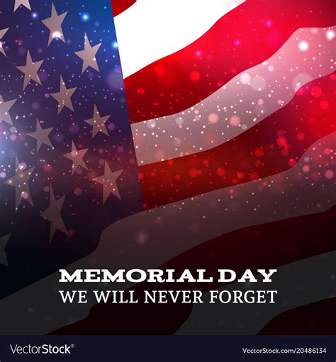 Text Memorial Day On American Flag Background Vector Image