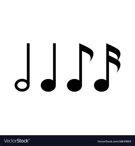 Symbol Of Music Notes Sixteenth Note Eighth Vector Image