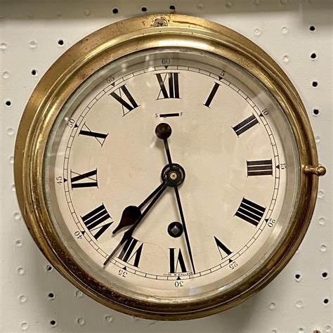 Early 20th Century Brass Ships Clock Militaria Hemswell Antique Centres
