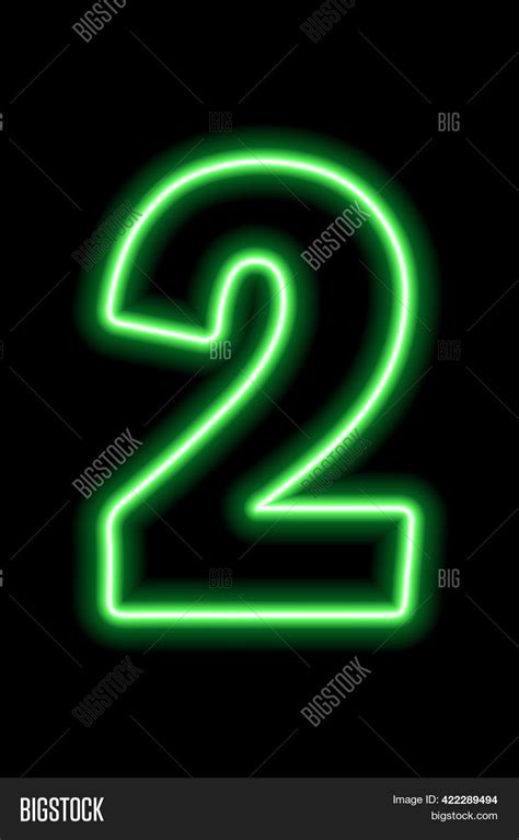 Neon Green Number 2 On Image And Photo Free Trial Bigstock