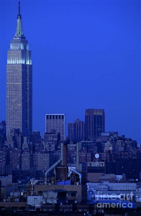 Empire State Building Dusk Blue New York City By Antonio Martinho