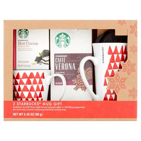 Starbucks Mug T Set Includes Ground Coffee And Peppermint Hot Cocoa
