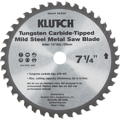 Free Shipping — Klutch Metal Cutting Circular Saw Blade — 7 14in