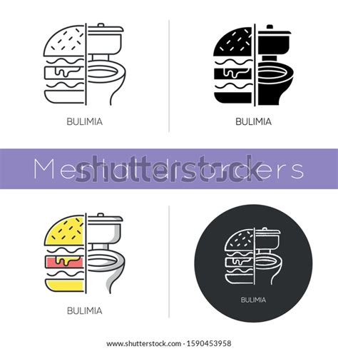 Bulimia Icon Eating Disorder Depression Anxiety Stock Vector Royalty Free