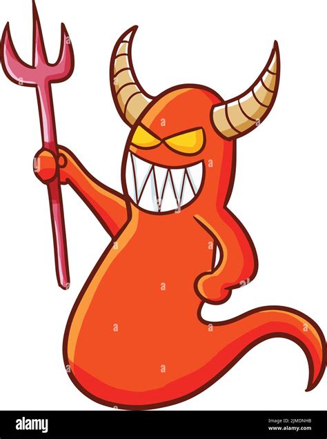 Un Vector De Un Demonio De Dibujos Animados Con Un Fondo Blanco Imagen