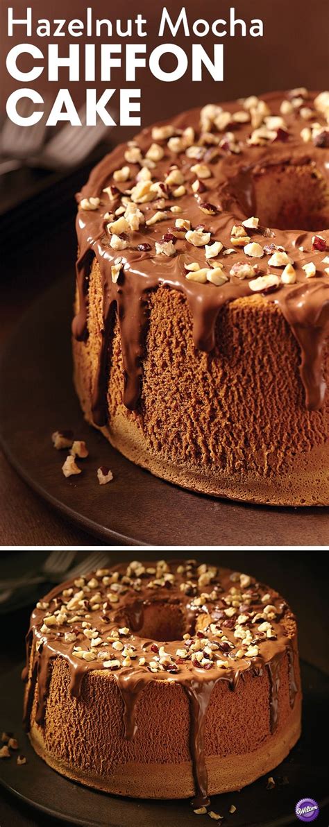 Hazelnut Mocha Chiffon Cake Recipe In Cake Recipes Desserts