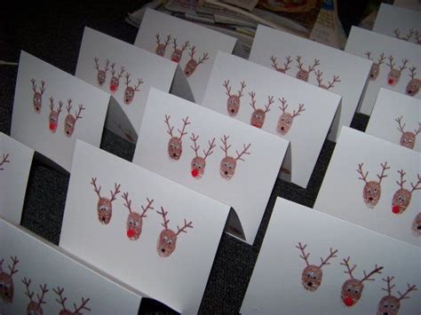 Reindeer Thumbprint Cards Navidad