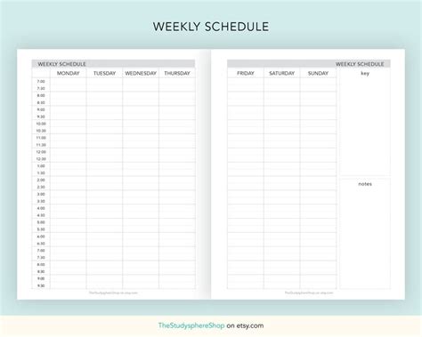 Planner 2021 Printable Full Calendar Monthly Spread Weekly Etsy
