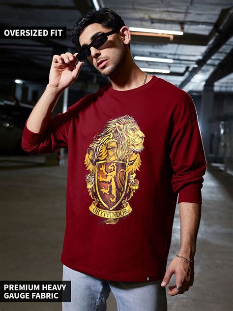 Buy Official Harry Potter Gryffindor Shield Oversized Full Sleeve T