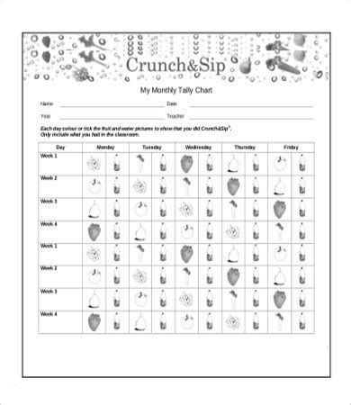 tally chart template   word  documents