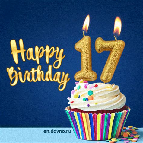 Happy Birthday 17 Years Old Animated Card — Download On