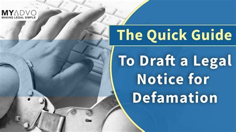 The Quick Guide To Draft A Legal Notice For Defamation Myadvo Youtube