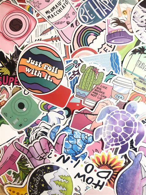 Sticker Pack Assorted Stickers Bulk Stickers Water Botte Etsy